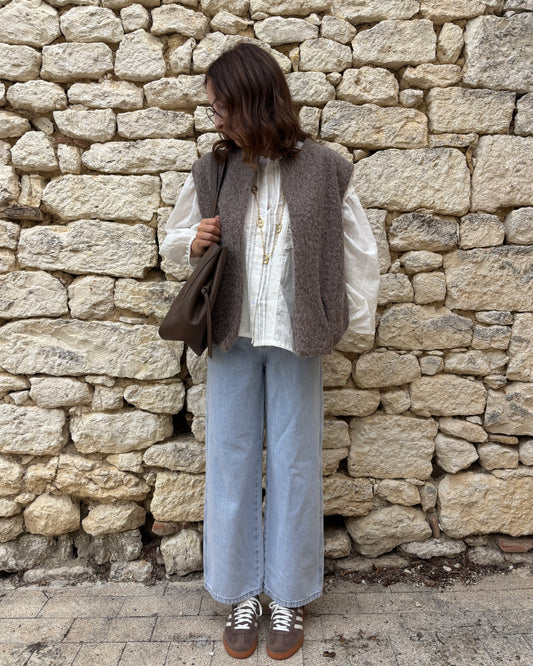 Gilet sans manches taupe