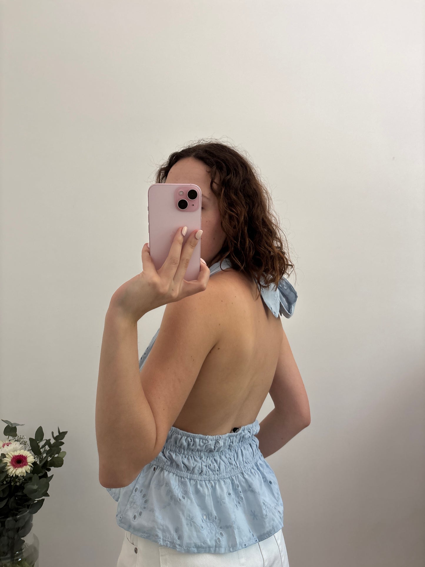 Candice top blauw