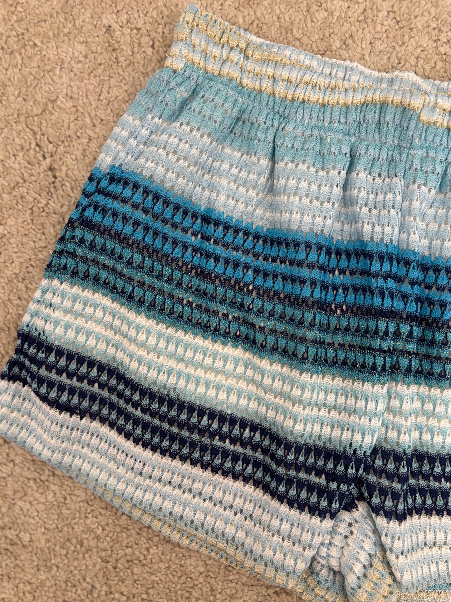 Blauwe gehaakte short