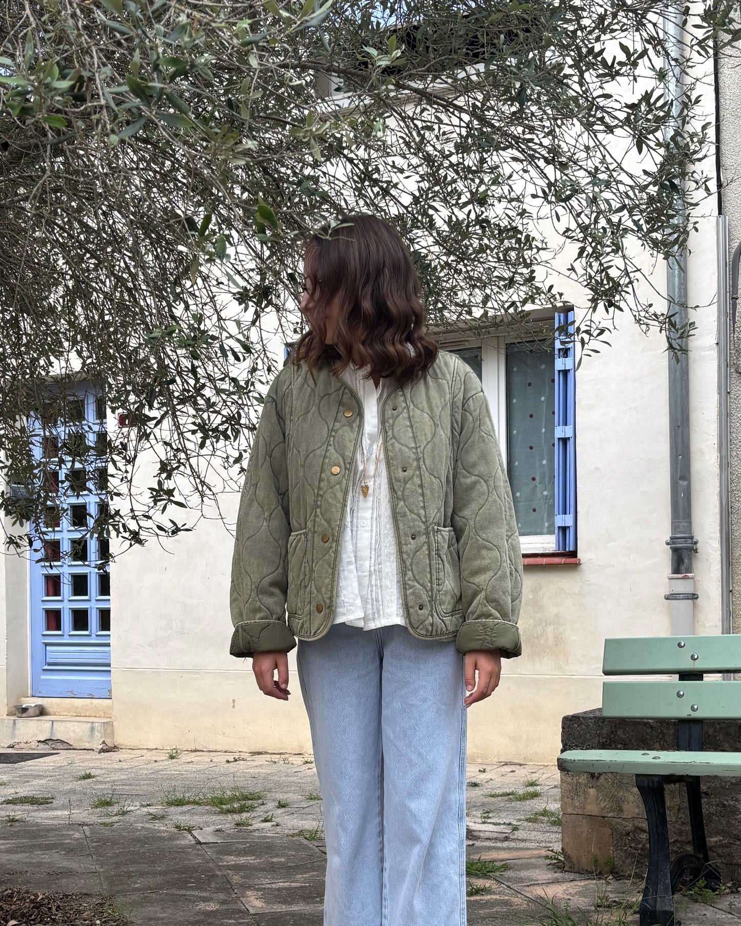 Veste matelassée kaki