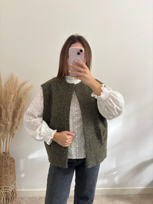 Gilet Célia kaki