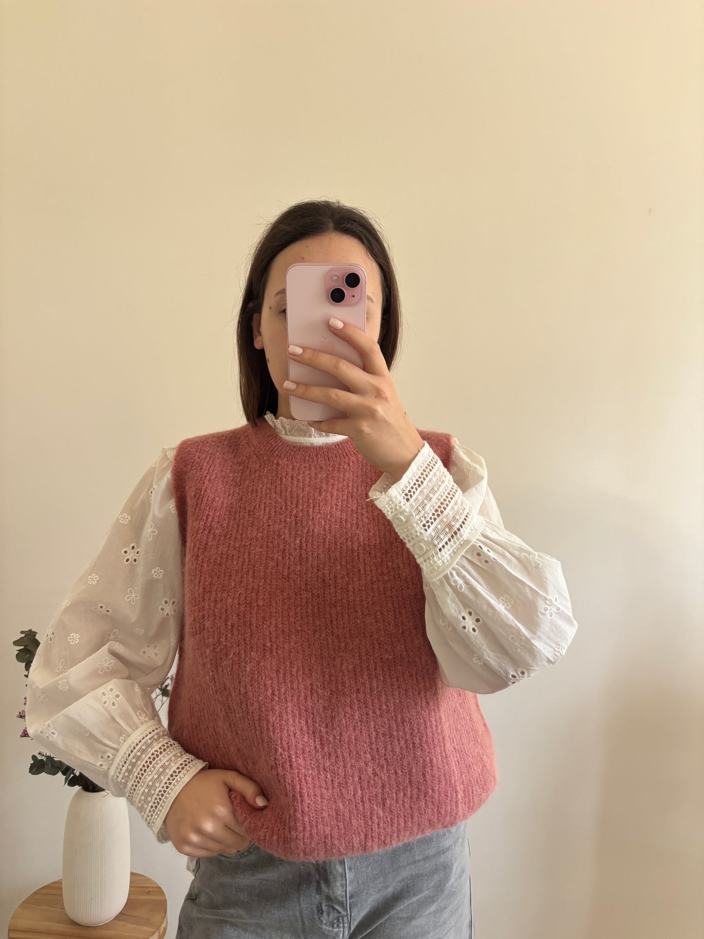 Pull Fleurine vieux rose