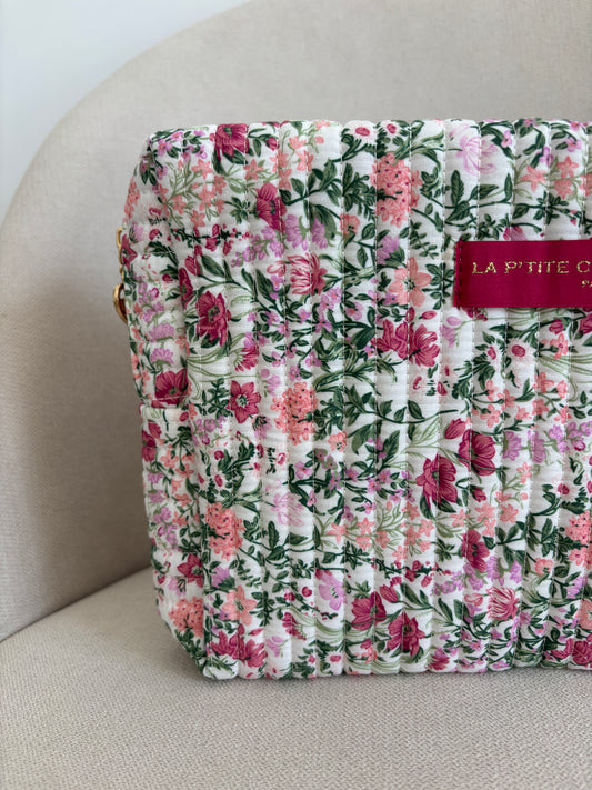 Bordeauxrode etui met bloemenprint