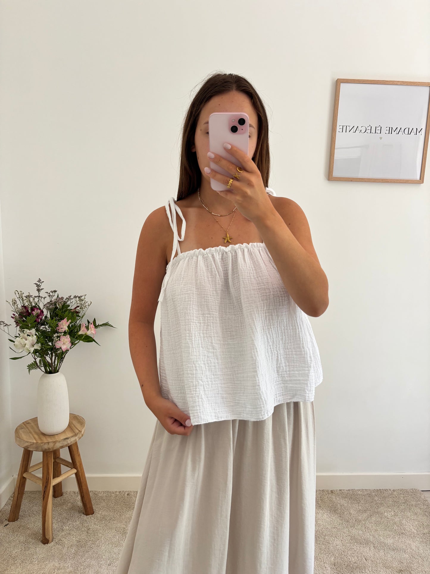 Top Julie blanc