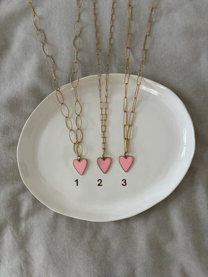 pink heart necklace