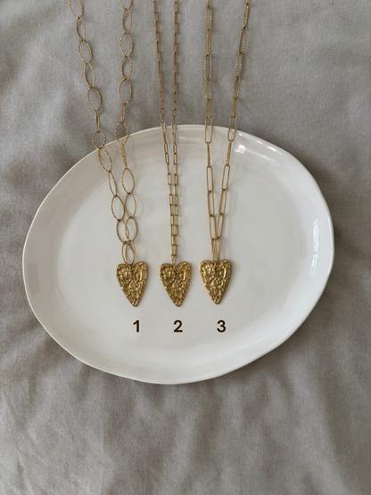 Sautoir coeur doré