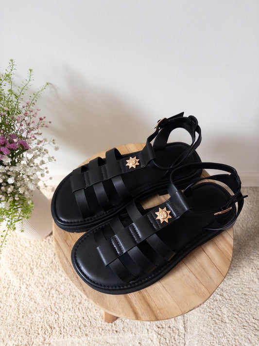 Black sun sandals