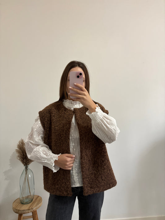 Gilet sans manches marron
