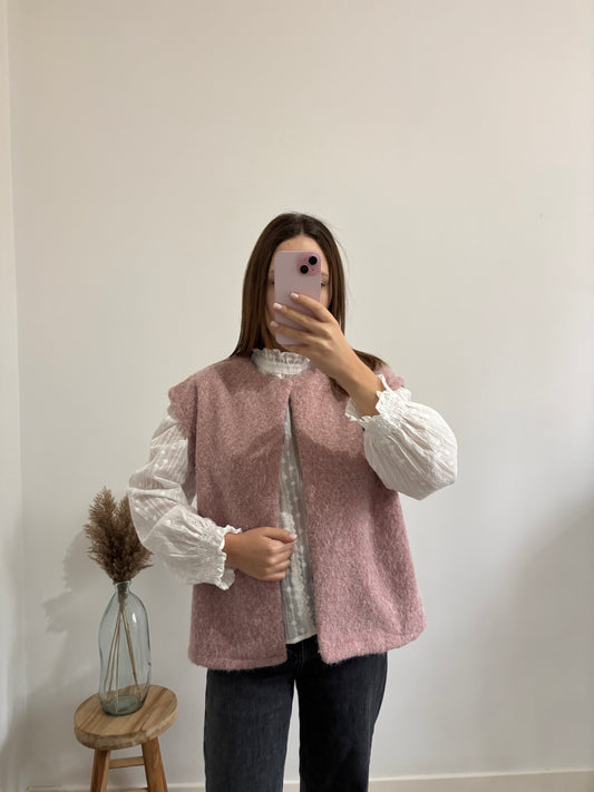 Gilet sans manches rose