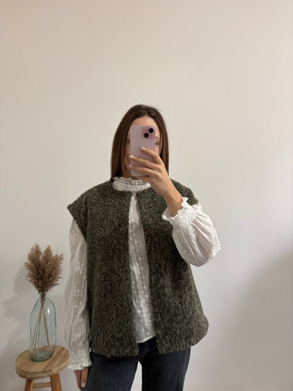 Khaki sleeveless vest