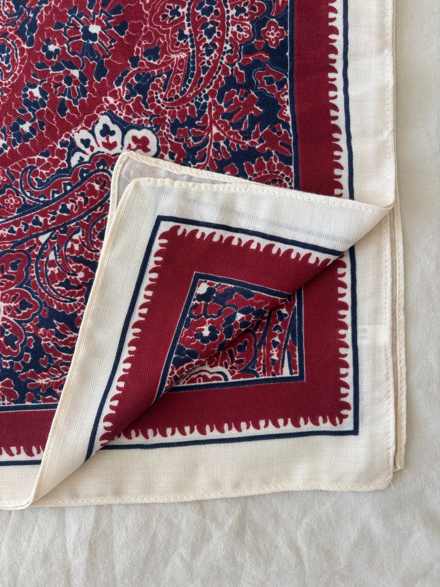 Beige/oranje sjaal