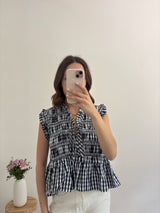 Top vichy bleu