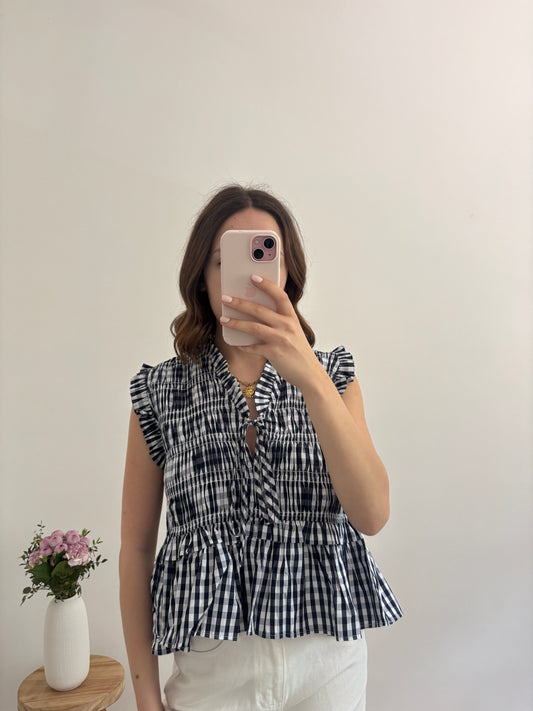 Top vichy bleu