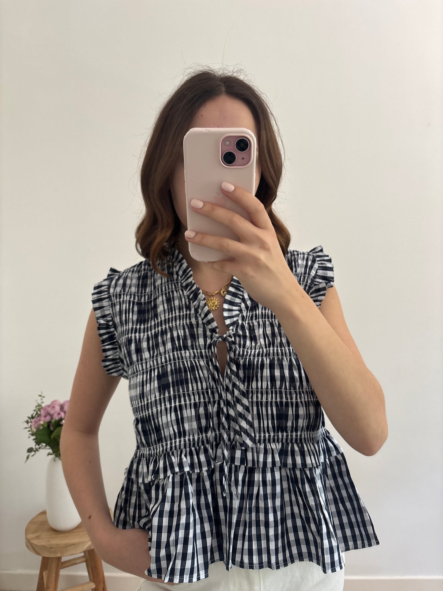 Top vichy bleu