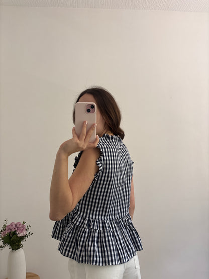 Top vichy bleu
