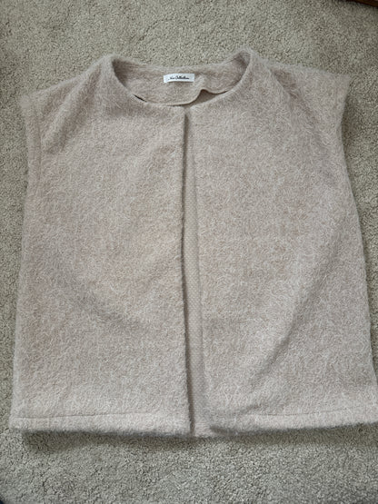 beige sleeveless vest