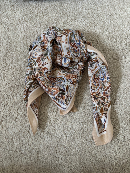 Beige/blue scarf