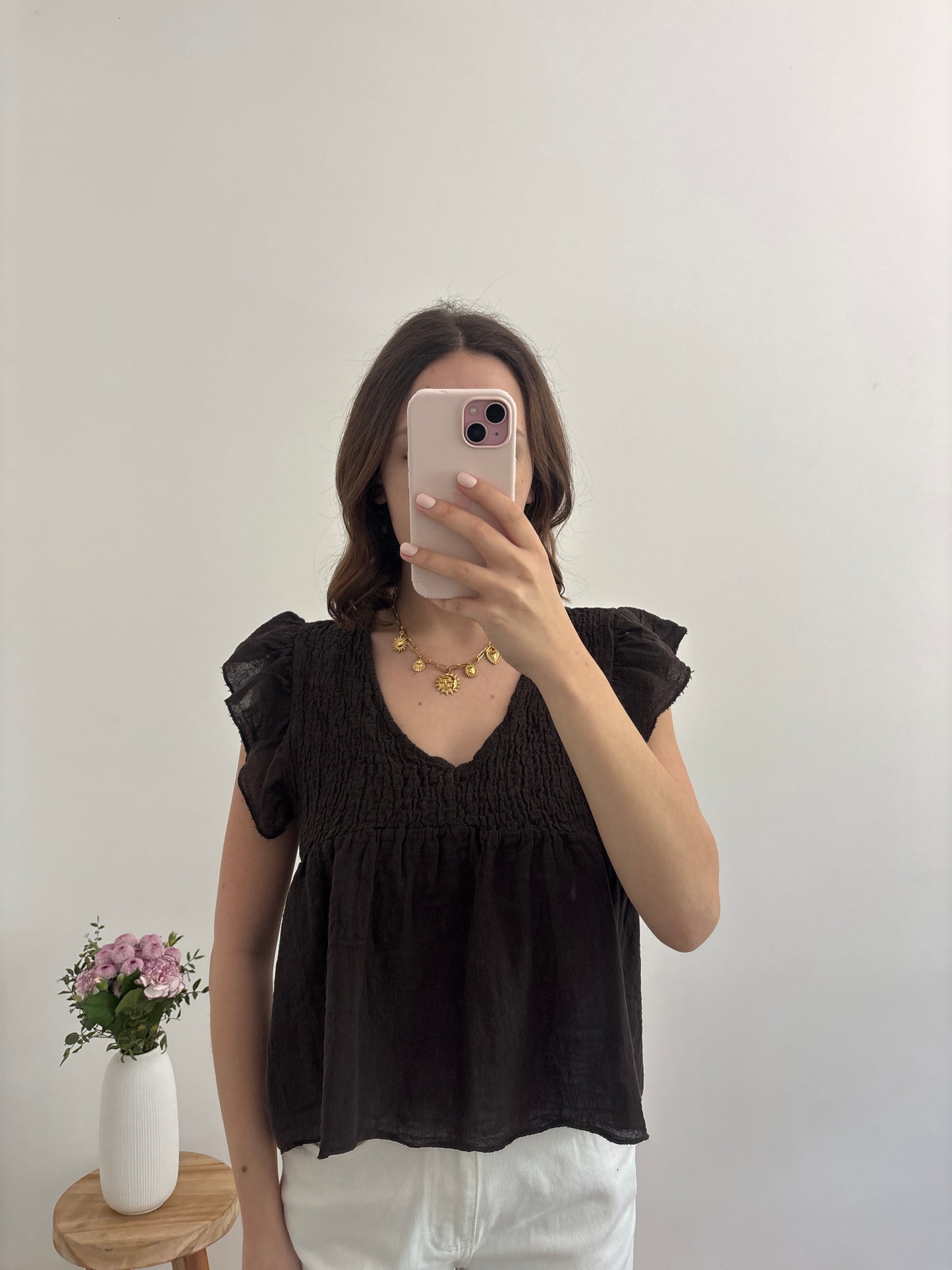 Romy top bruin