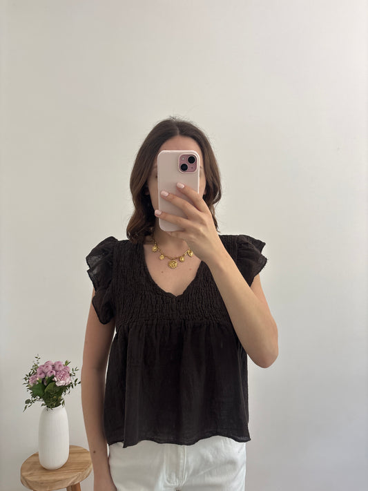 Top Romy marron