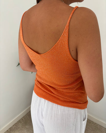 Top à paillettes orange