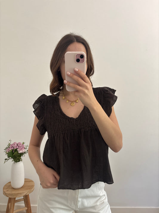 Top Romy marron