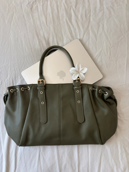Sac Éline kaki - grainé brillant