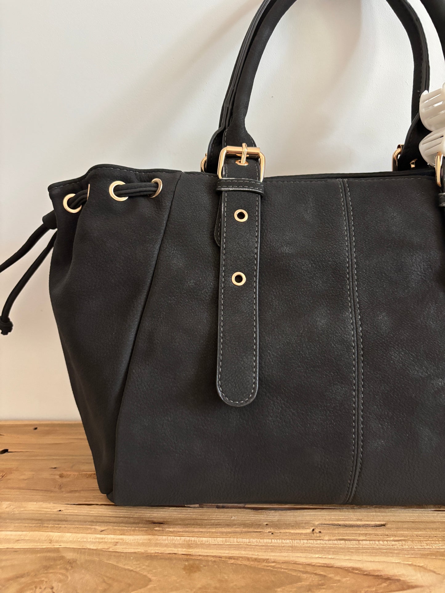Nelia Grey Suede Bag