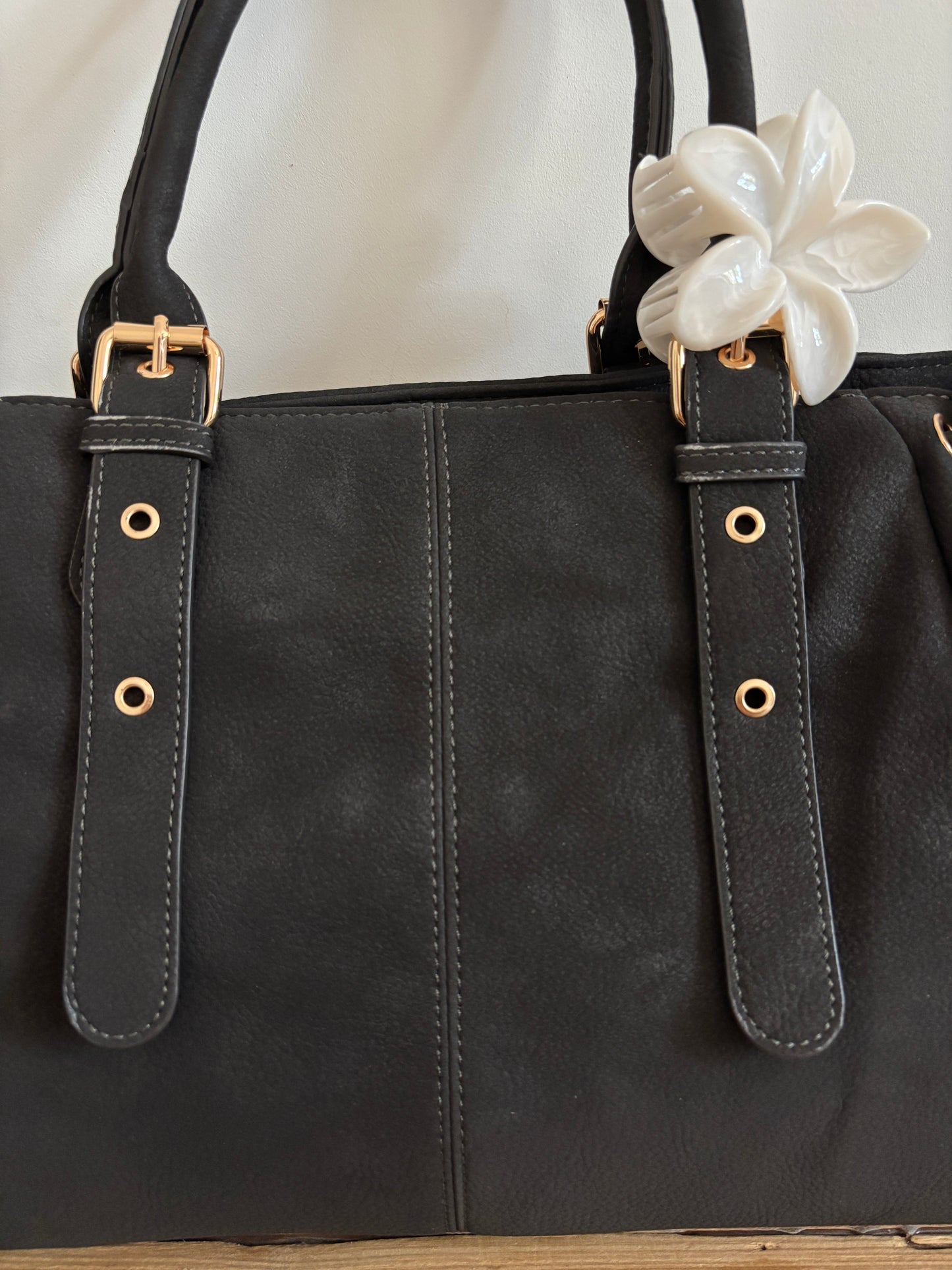 Nelia Grey Suede Bag