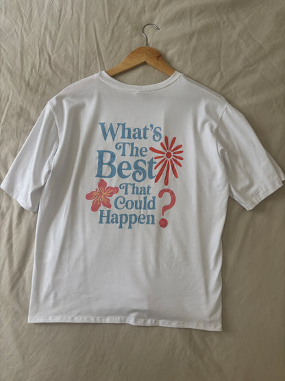 Ona white T-shirt