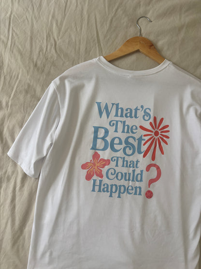 Ona white T-shirt