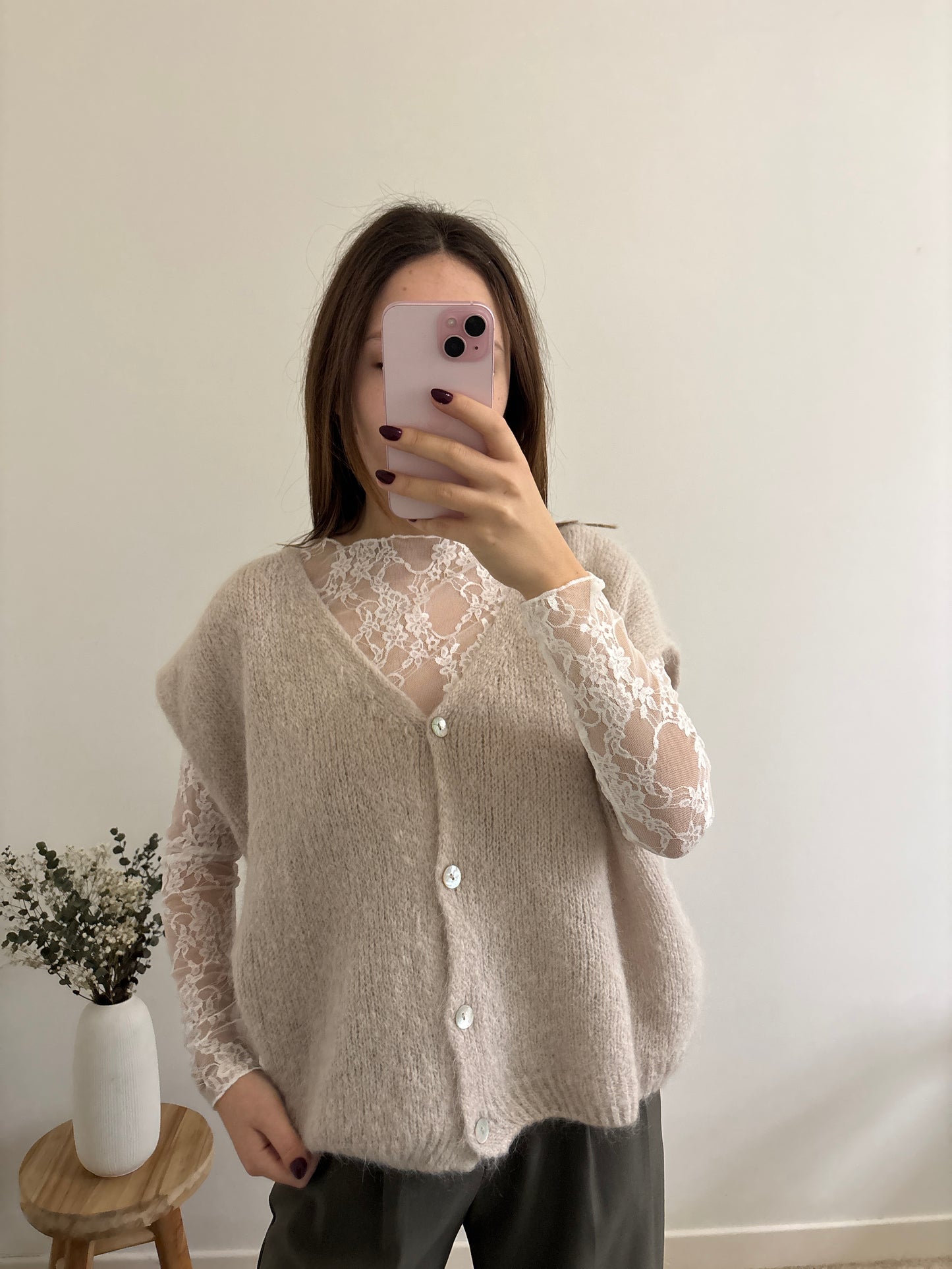 Lise white lace top