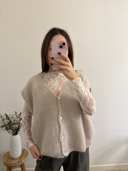 Lise white lace top