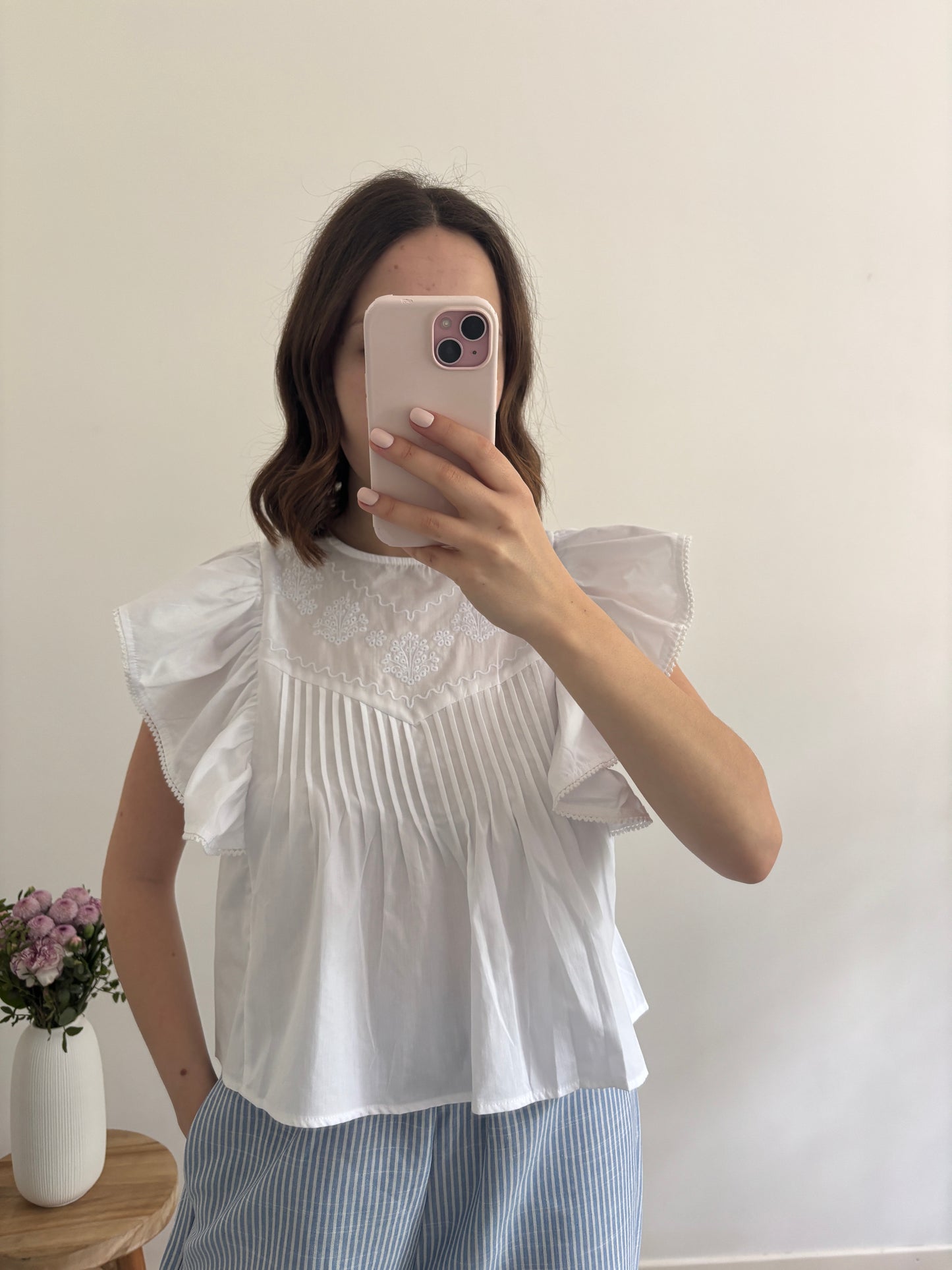 Witte top Linda