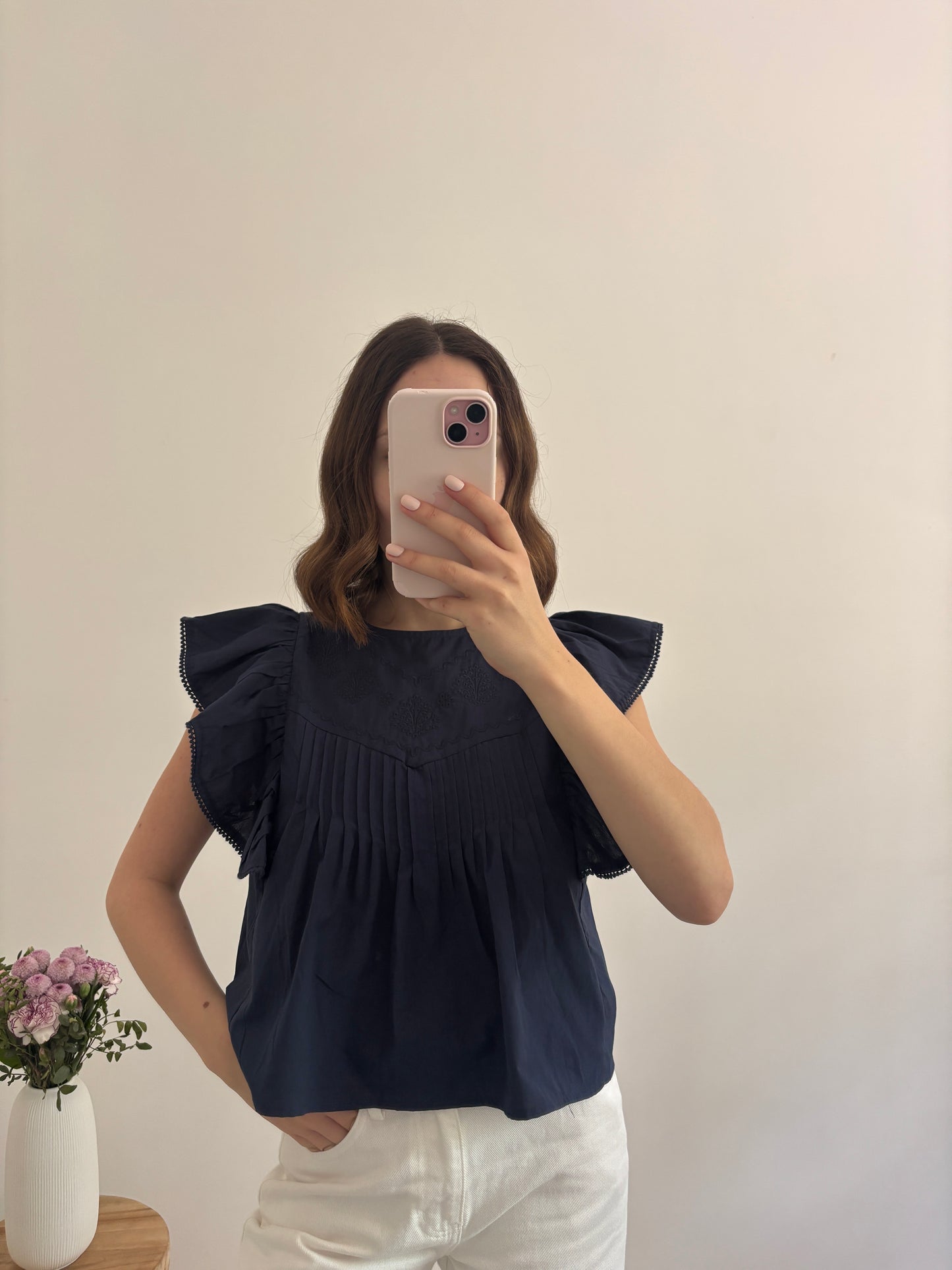 Navy blue Linda top