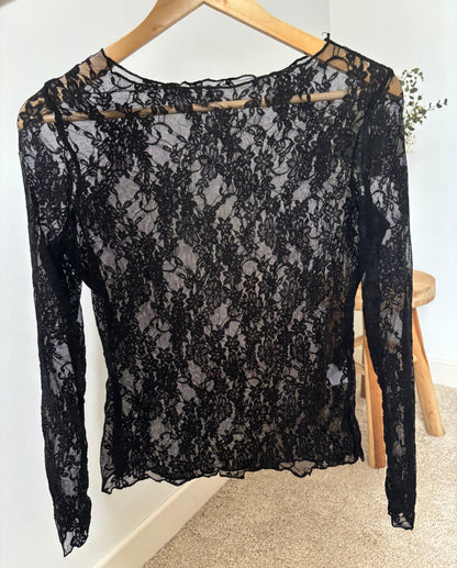 Lise black lace top