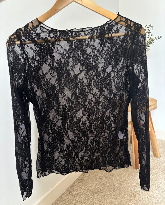 Lise black lace top