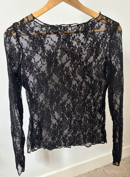 Lise black lace top