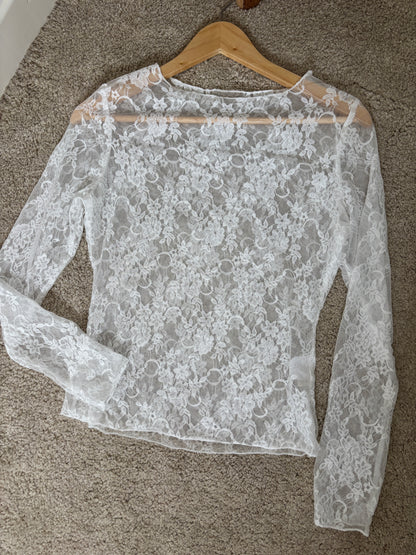 Lise white lace top