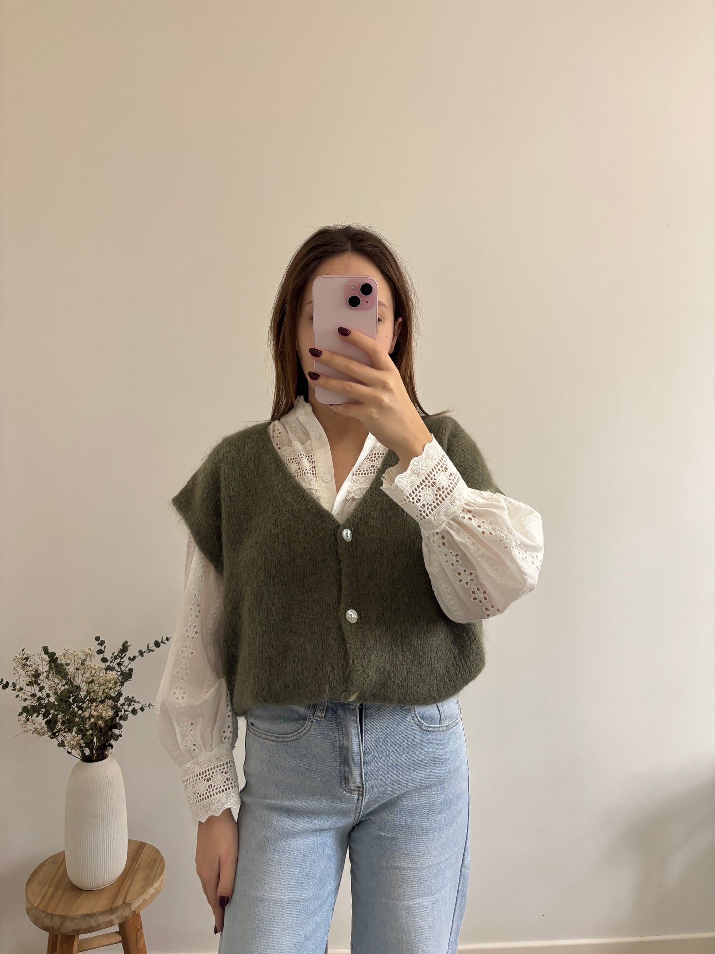 Amanda khaki vest