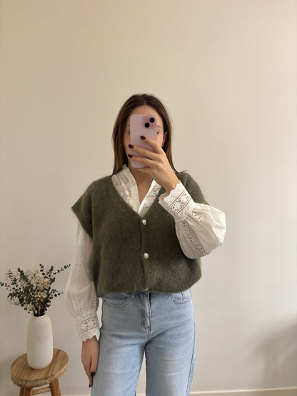 Amanda khaki vest