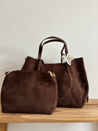 Sac Aline coffee - suédine