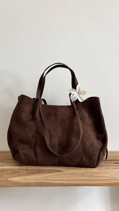 Sac Aline coffee - suédine