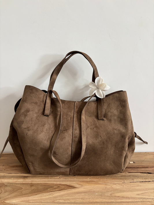 Aline moleskin tote bag - taupe