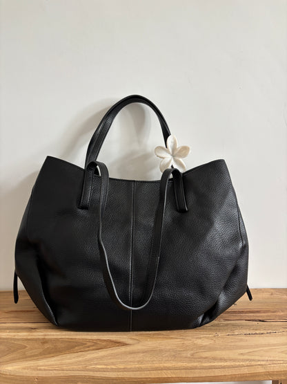Sac Aline noir - grainé brillant