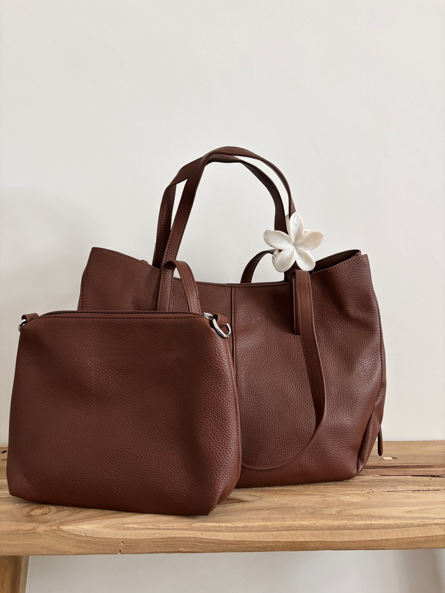 Sac Aline brown - grainé brillant