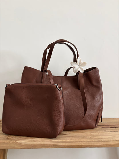 Sac Aline brown - grainé brillant