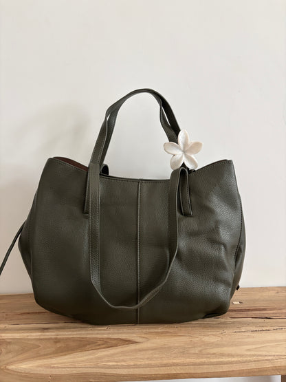 Sac Aline kaki - grainé brillant