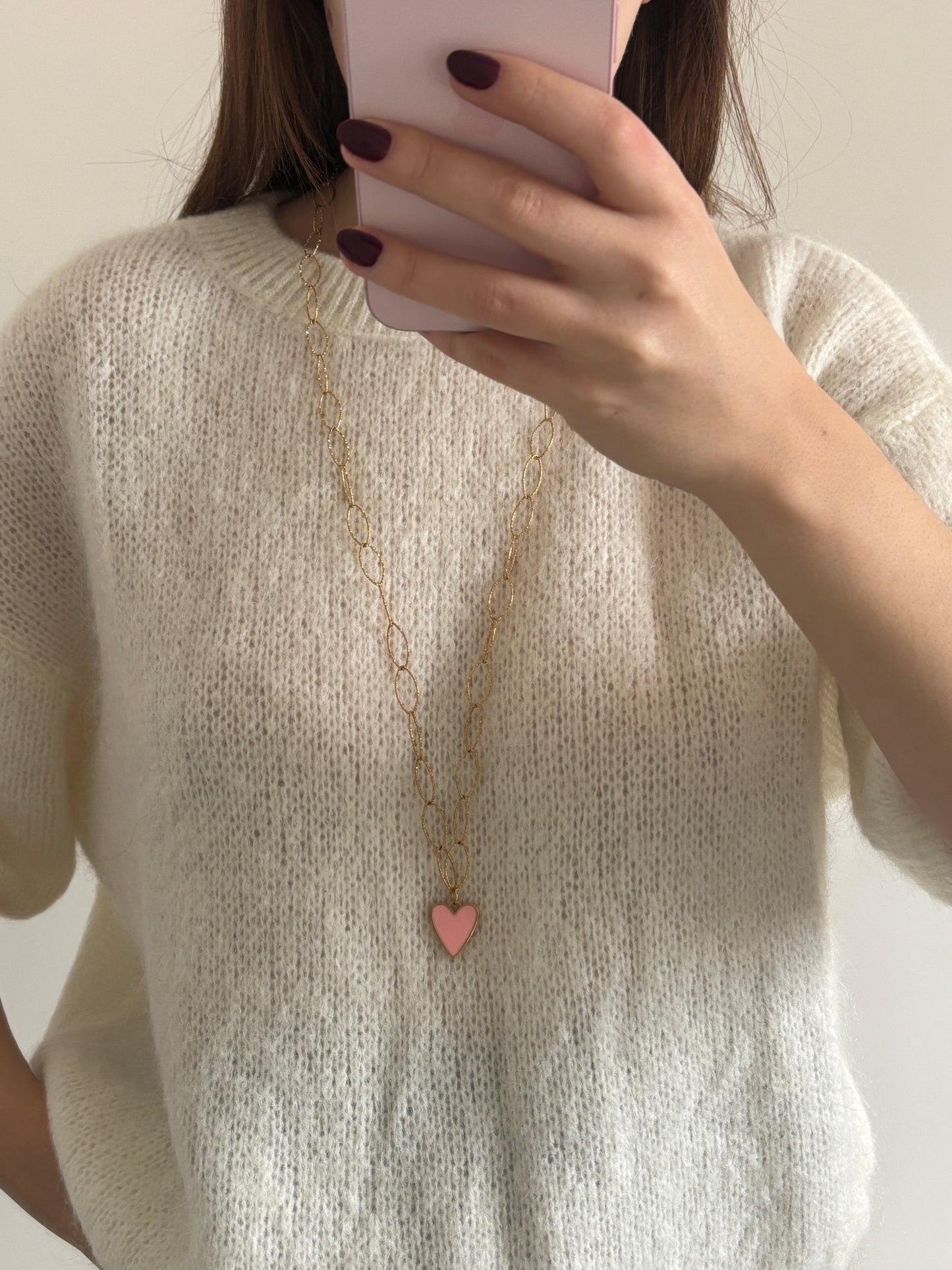pink heart necklace