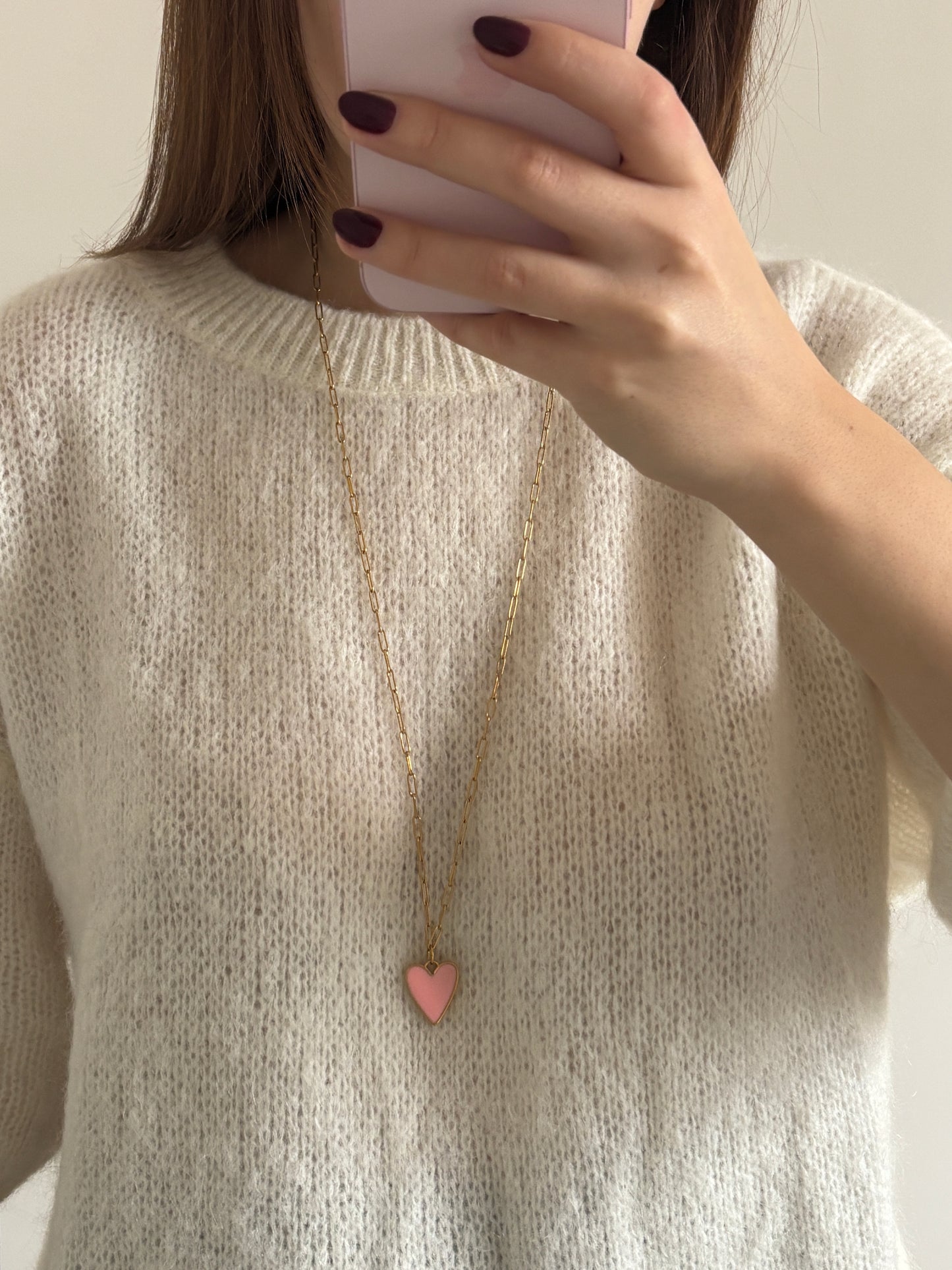 pink heart necklace