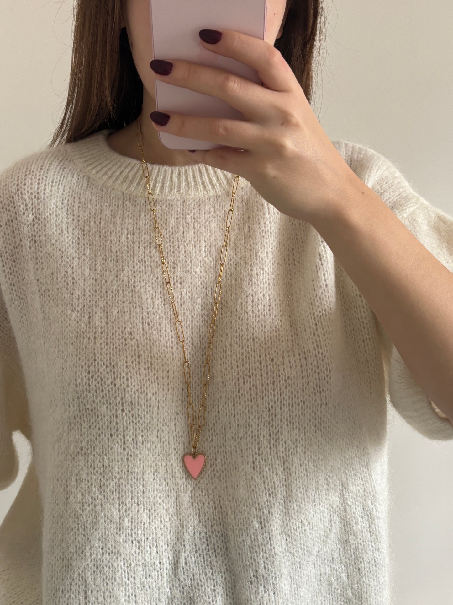 pink heart necklace